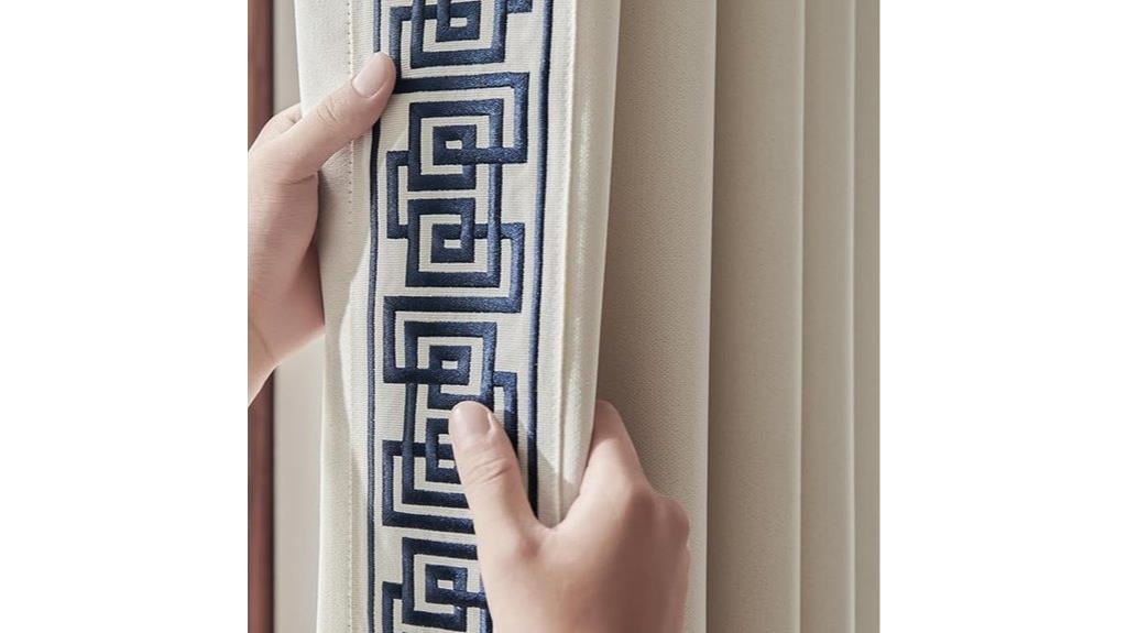 cream cotton geometric curtains
