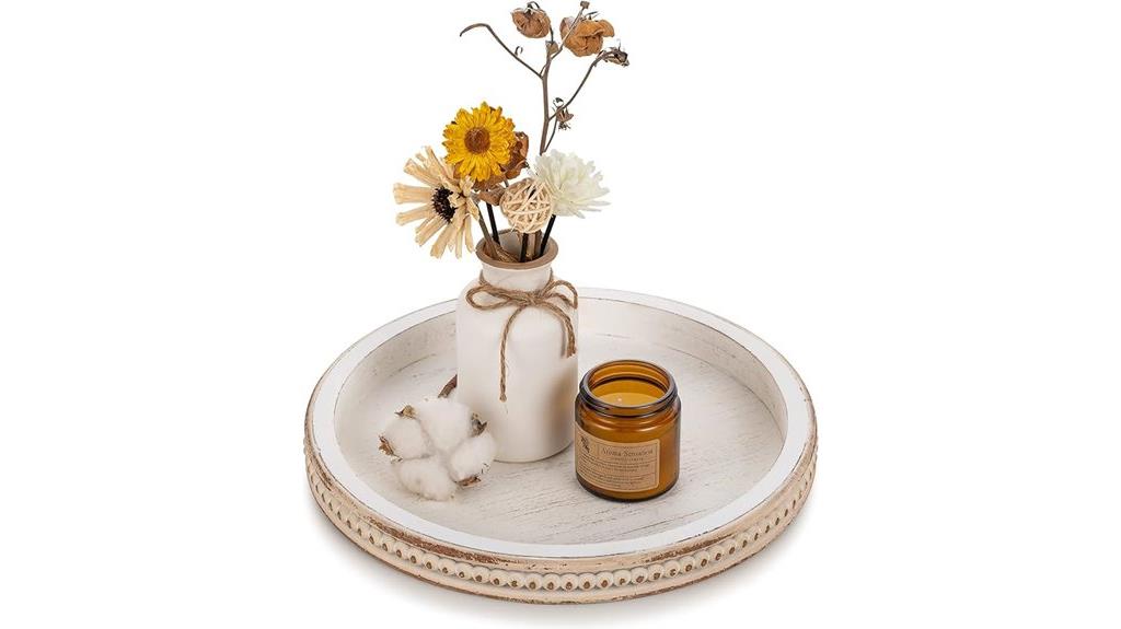 decorative wooden tray with beads