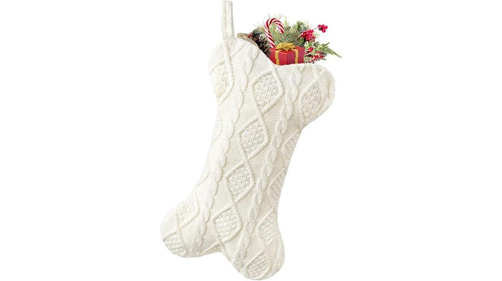 dog christmas knit stocking
