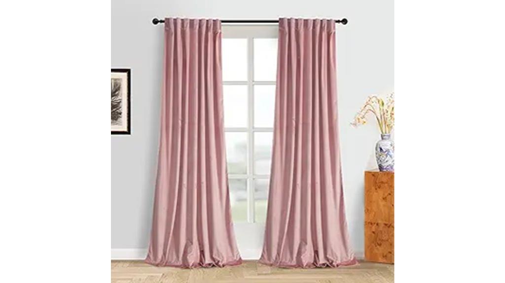 dusty pink velvet curtains