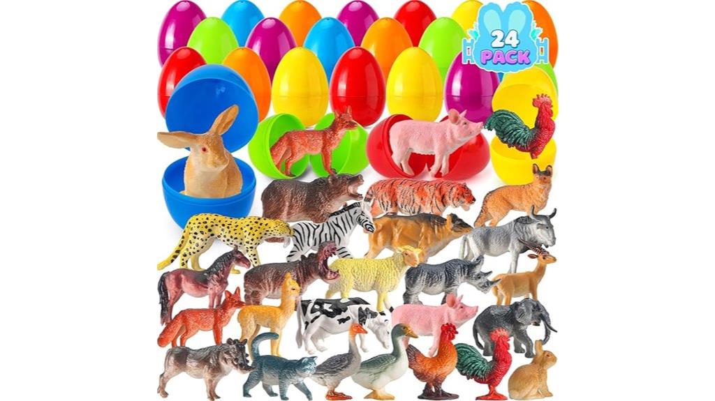 easter eggs animal figurines