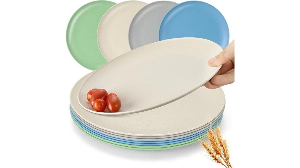 eight wheat straw dinner plates
