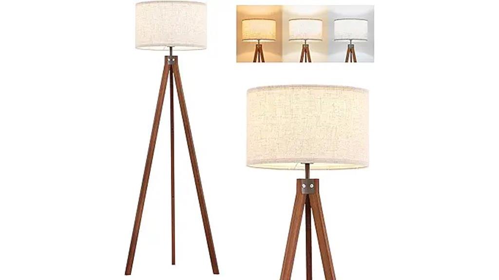 elegant wooden tripod lamp