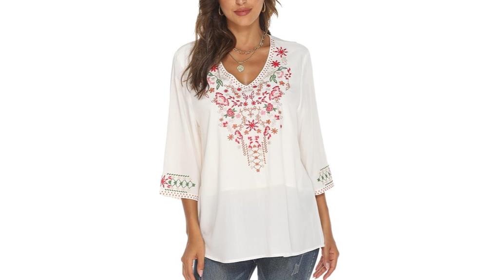 embroidered peasant top