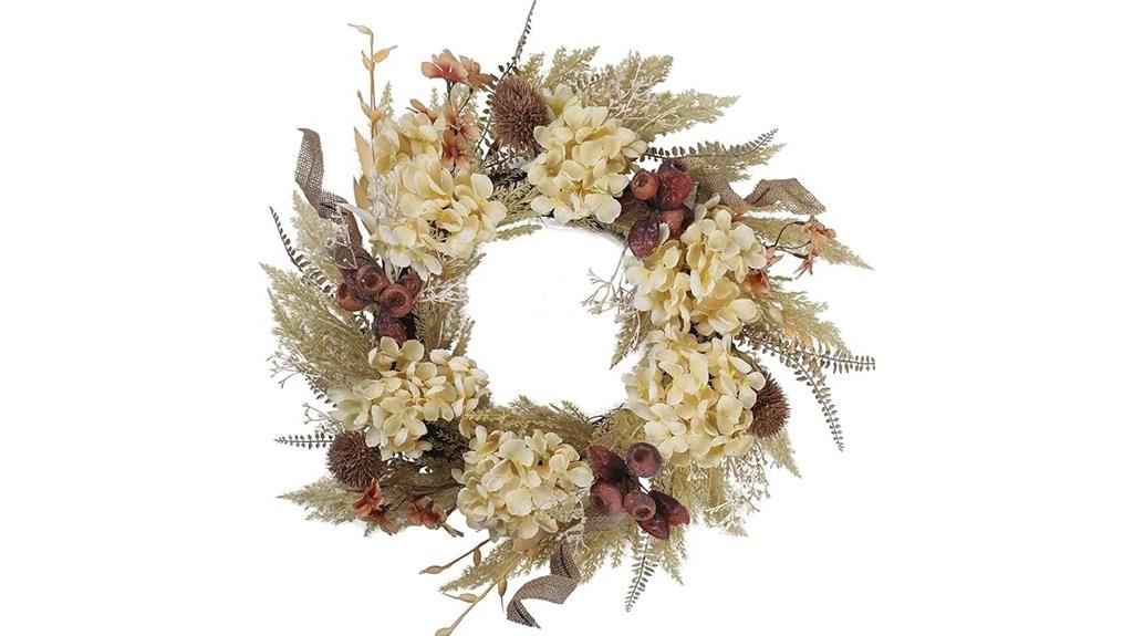 fall hydrangea door wreath