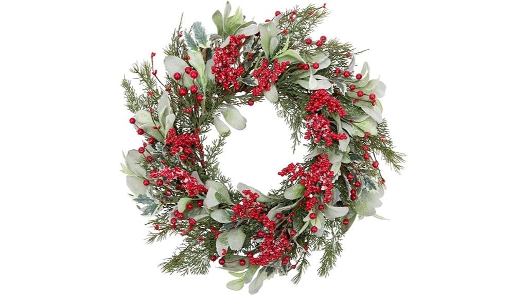festive wreath with berries