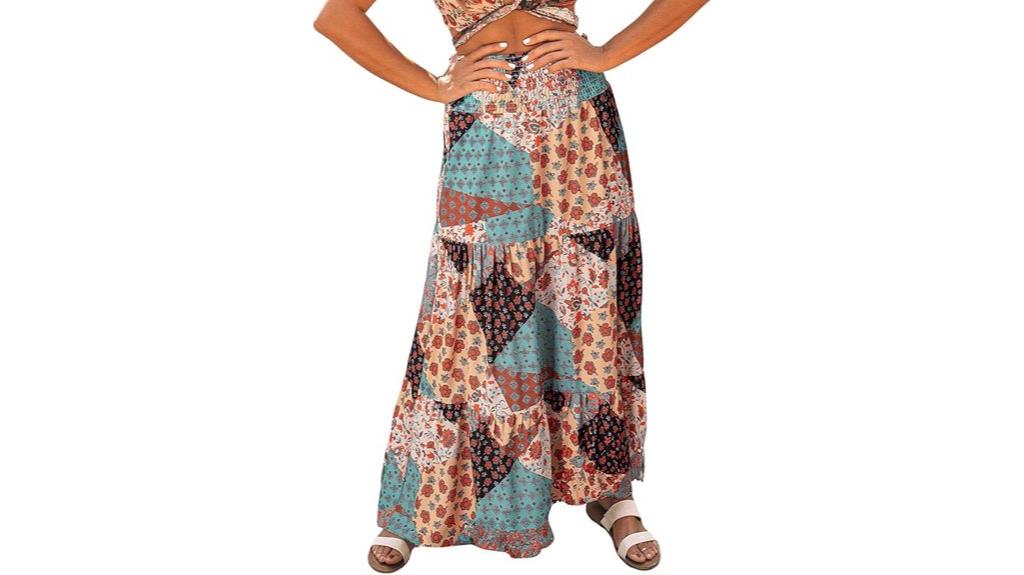 floral boho maxi skirt