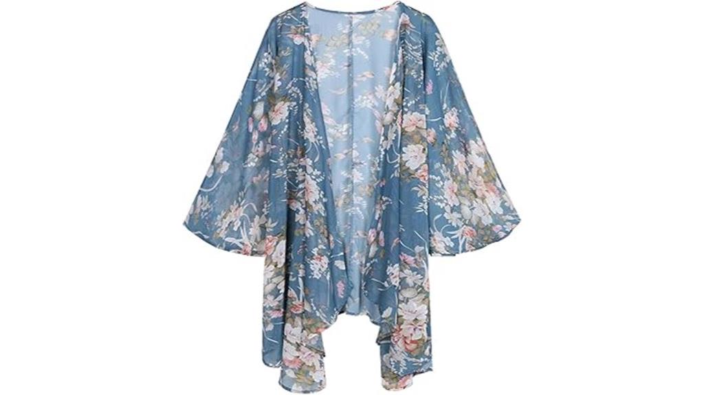 floral chiffon bat sleeve