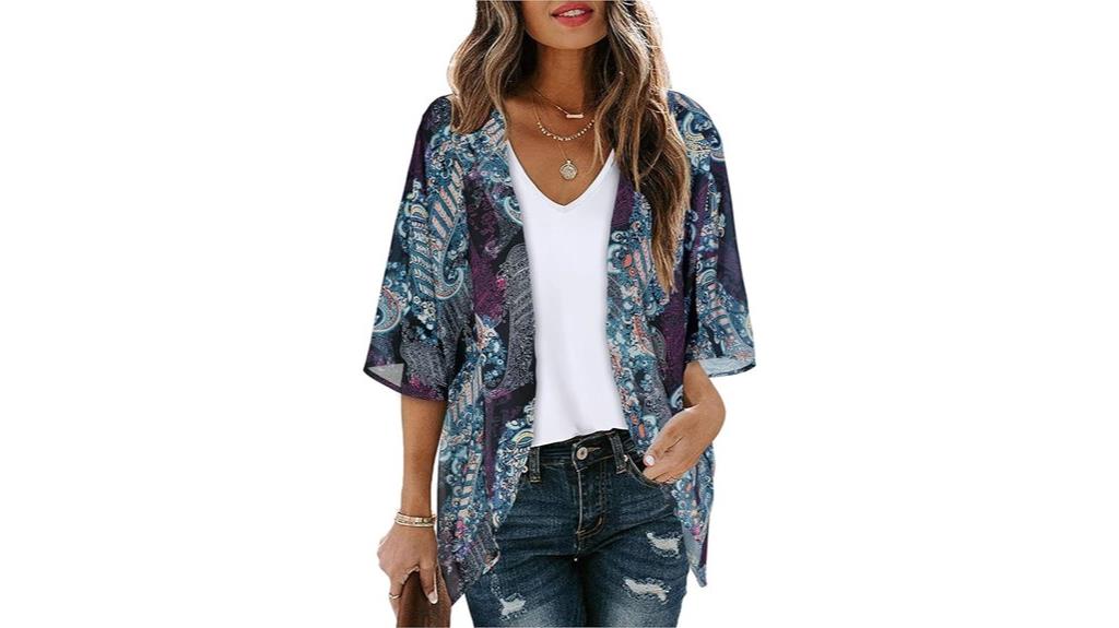 floral puff sleeve kimono