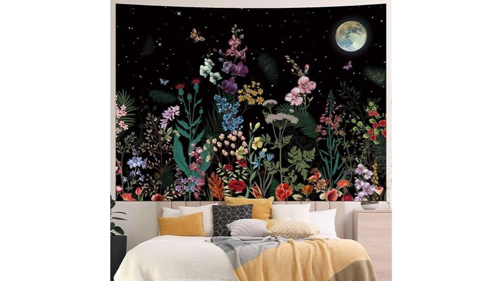 floral starry sky tapestry