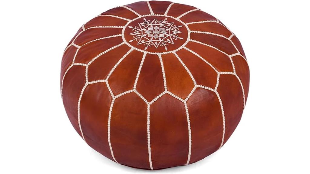 genuine leather marrakesh pouf