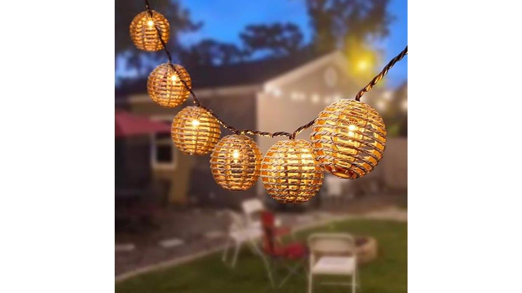 globe rattan lanterns
