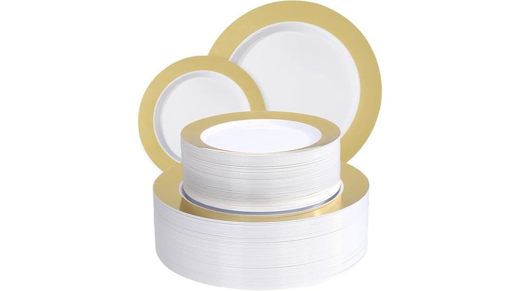 gold disposable plastic plates