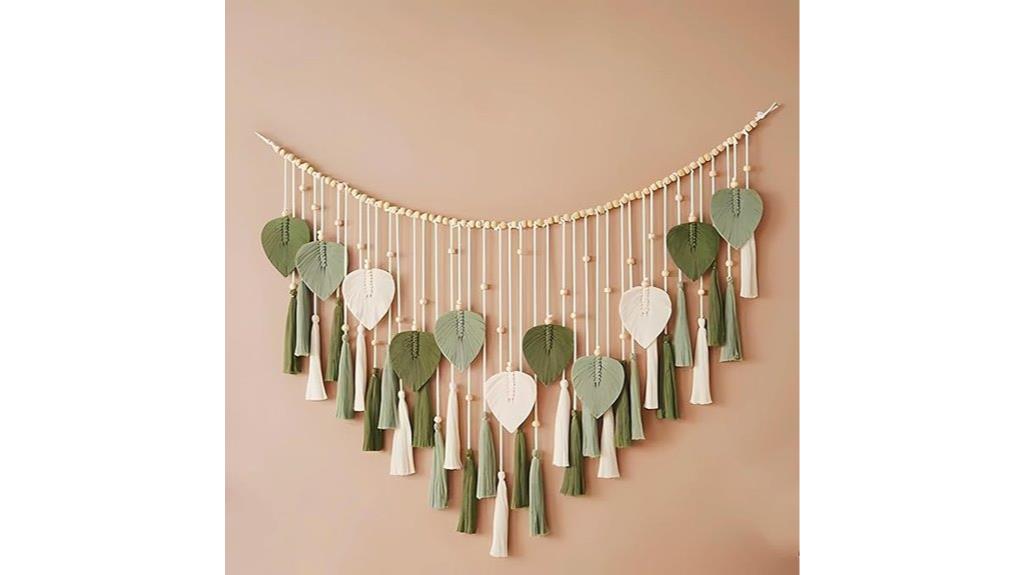green macrame wall hanging