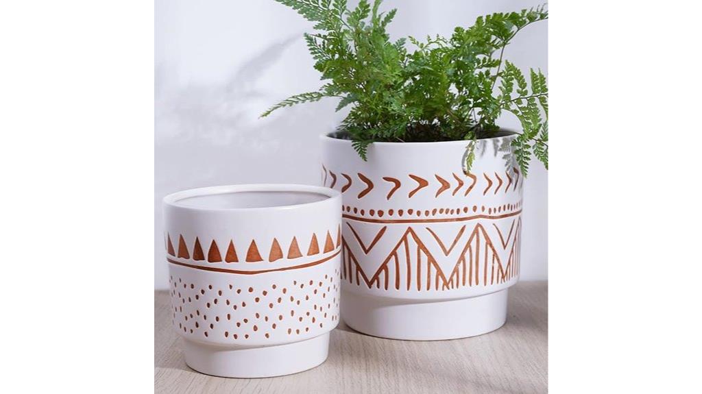 hand painted geometric planters