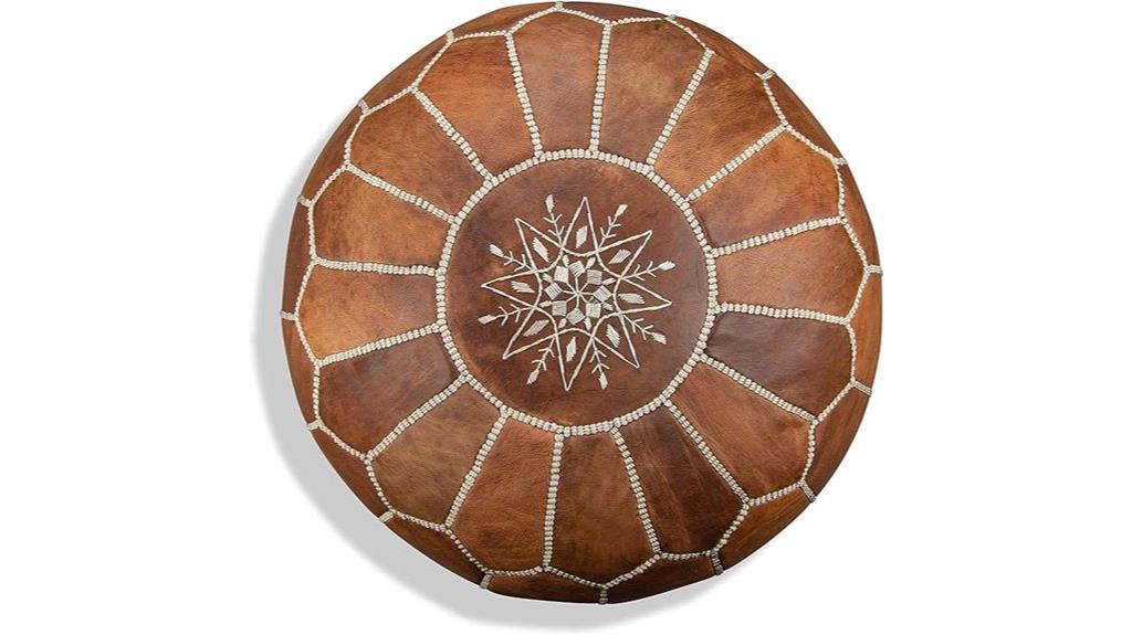 handmade moroccan leather pouf