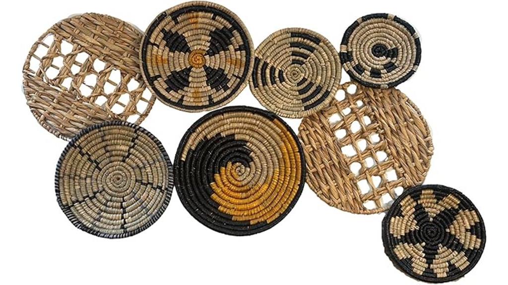 handmade seagrass wall baskets