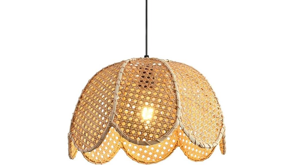 handwoven flower rattan light