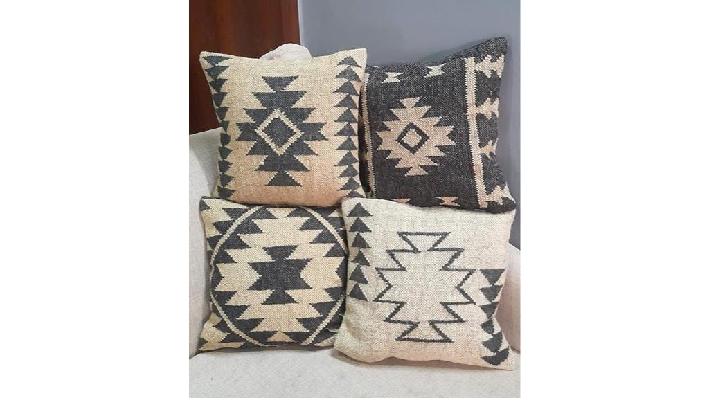handwoven jute pillow set