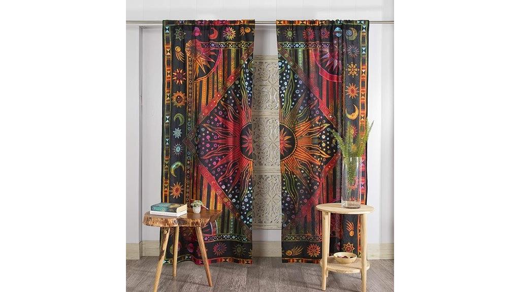 indian sun moon curtains