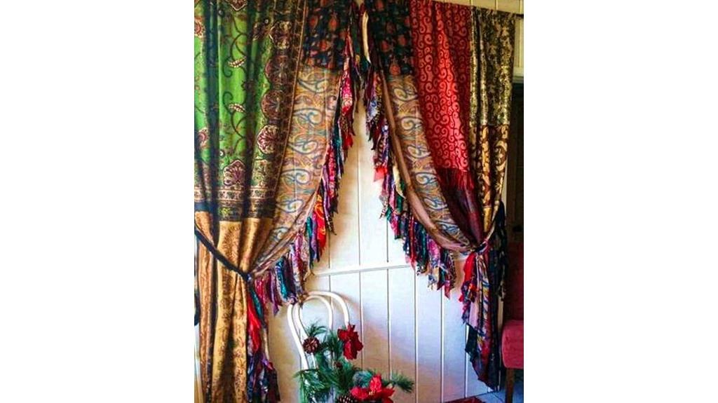 indian vintage sari curtains