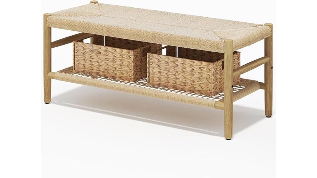indoor bench with storage