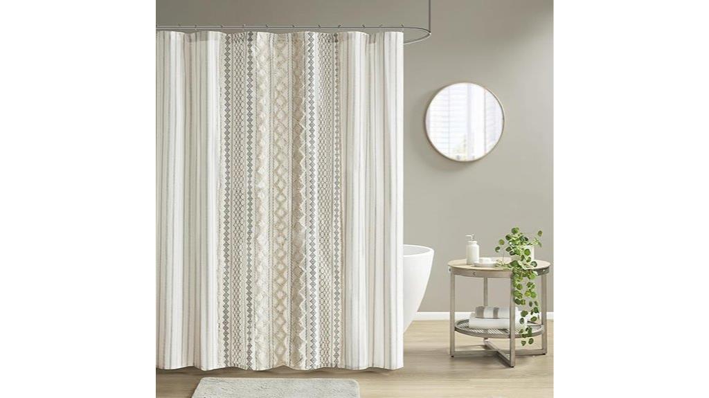 ivory cotton shower curtain