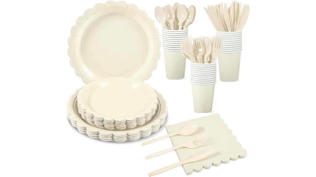 ivory party supplies set