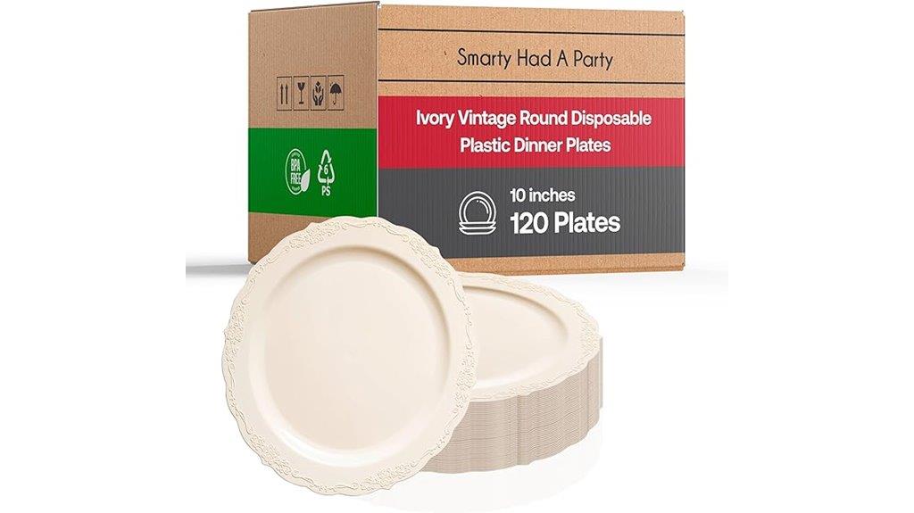 ivory plastic dinner plates