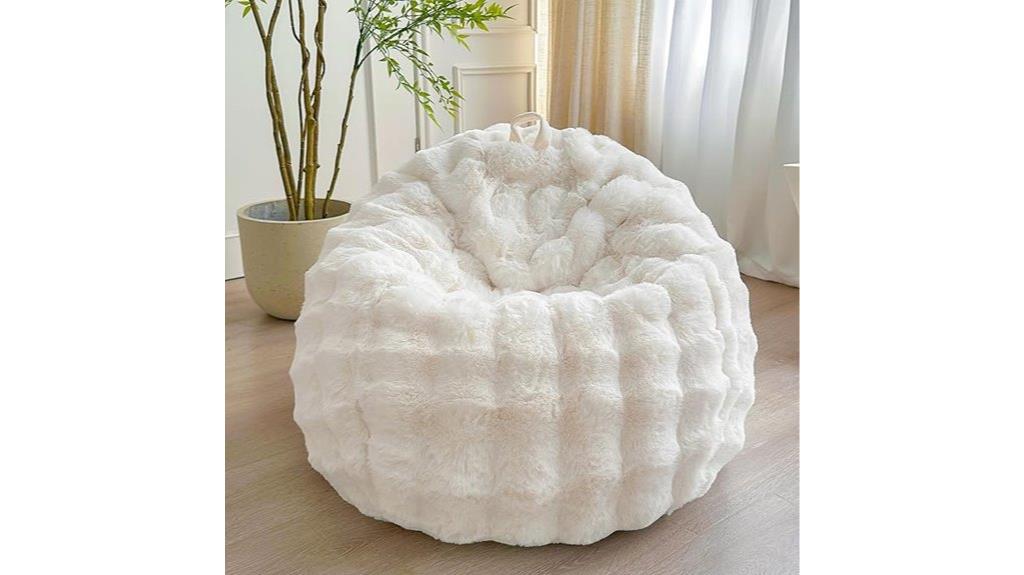 kids faux fur bean bag