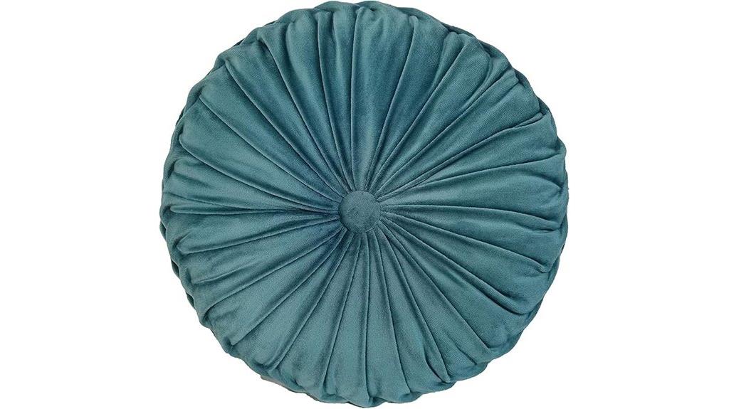 lake blue velvet pillow