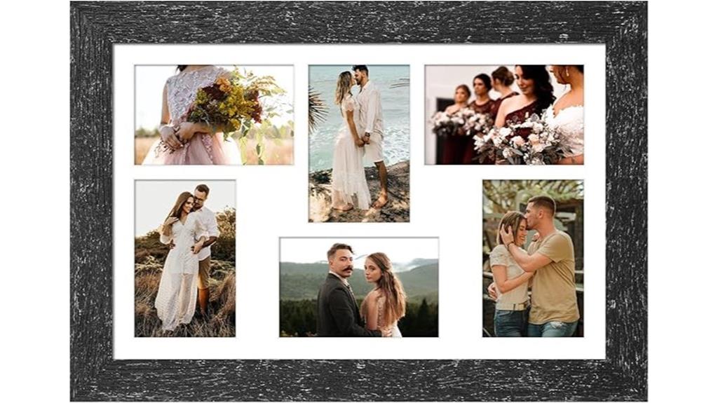 large black wood photo collage
