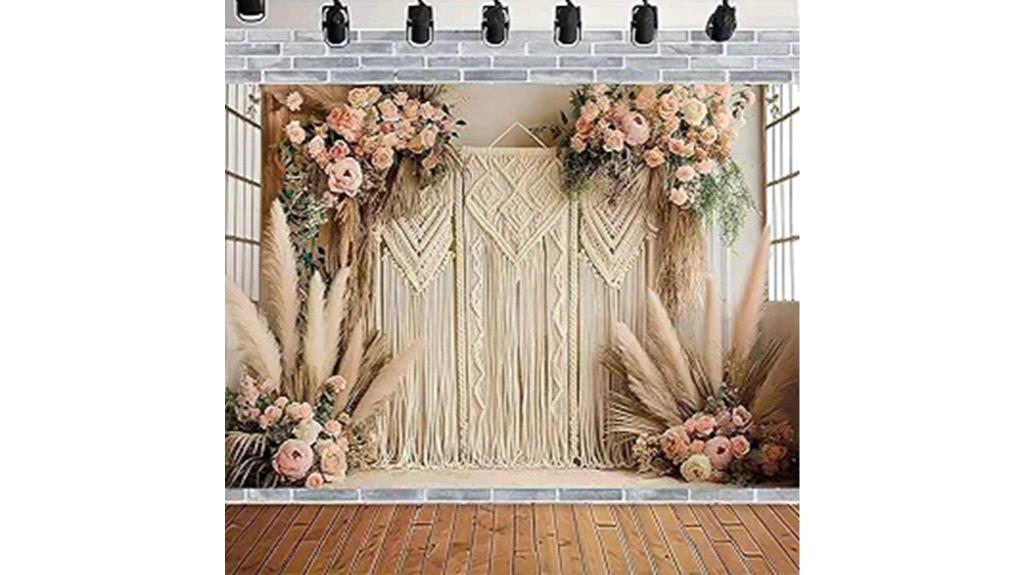 large boho grass backdrop