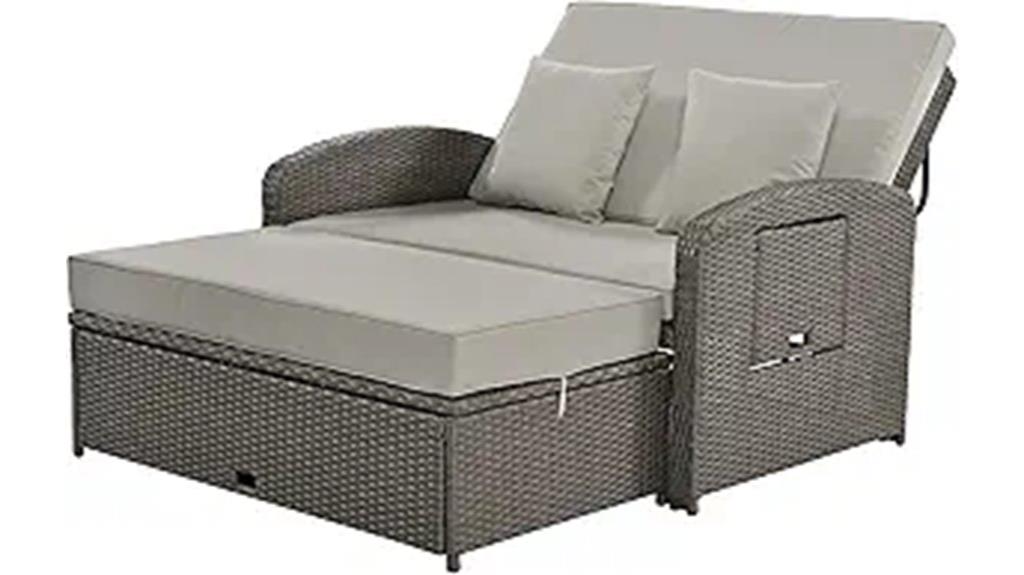 large rattan daybed set