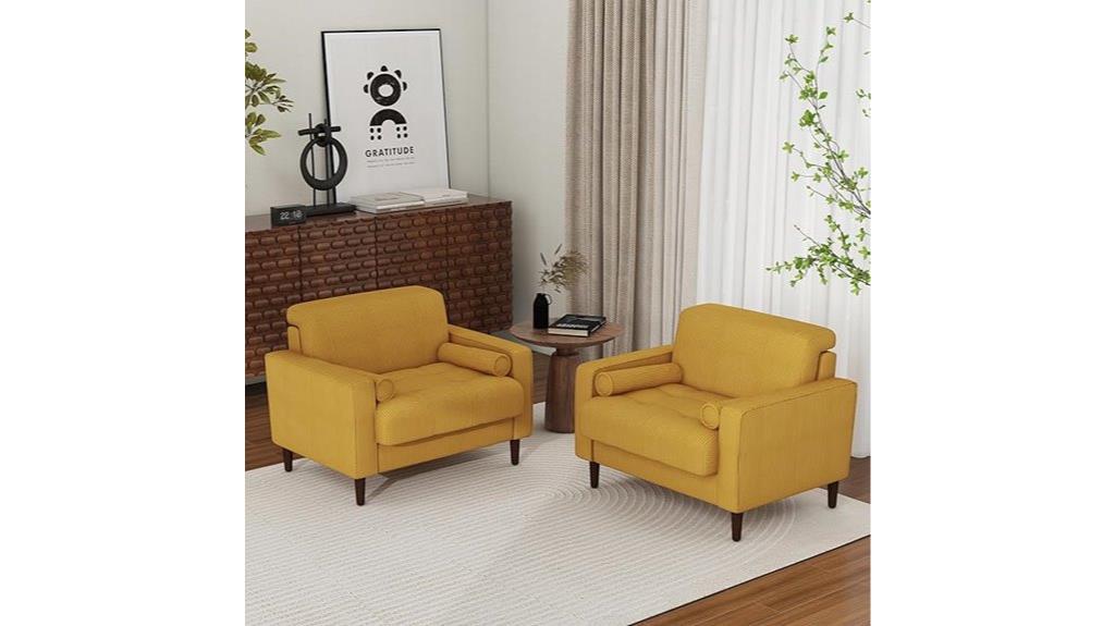 large velvet chair pair