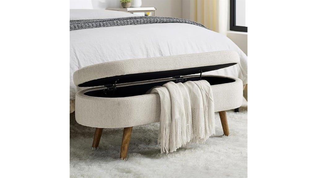 linen ottoman with flip