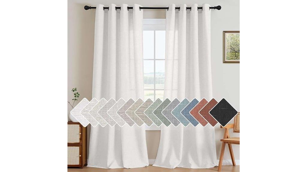 linen semi sheer curtains
