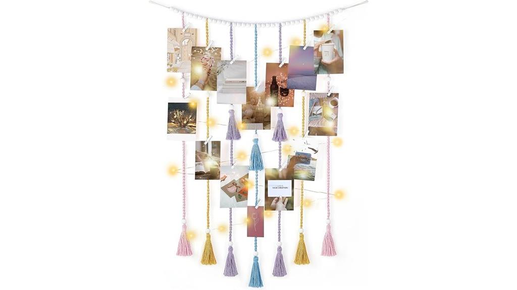 macrame photo wall decor