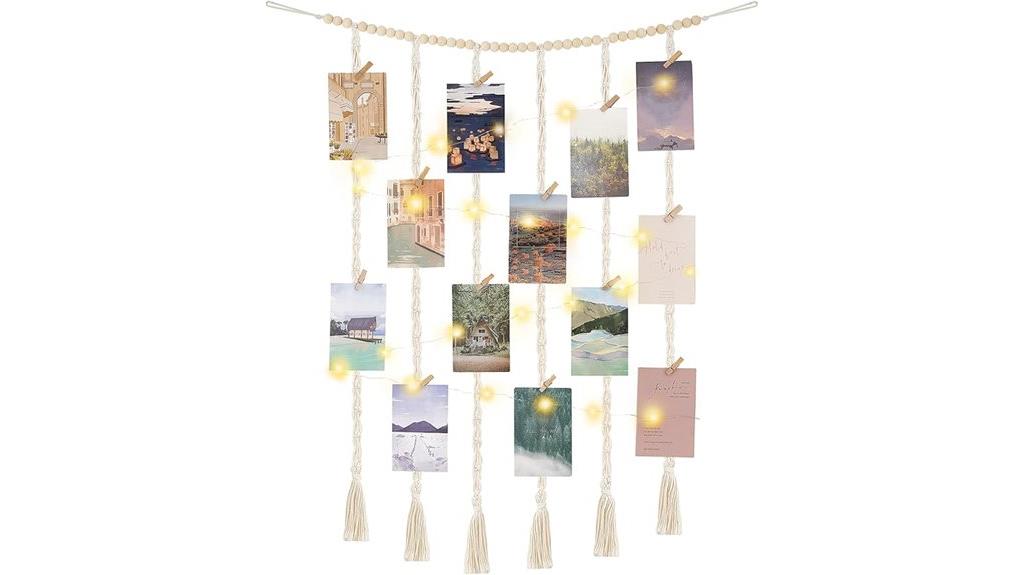 macrame photo wall decor
