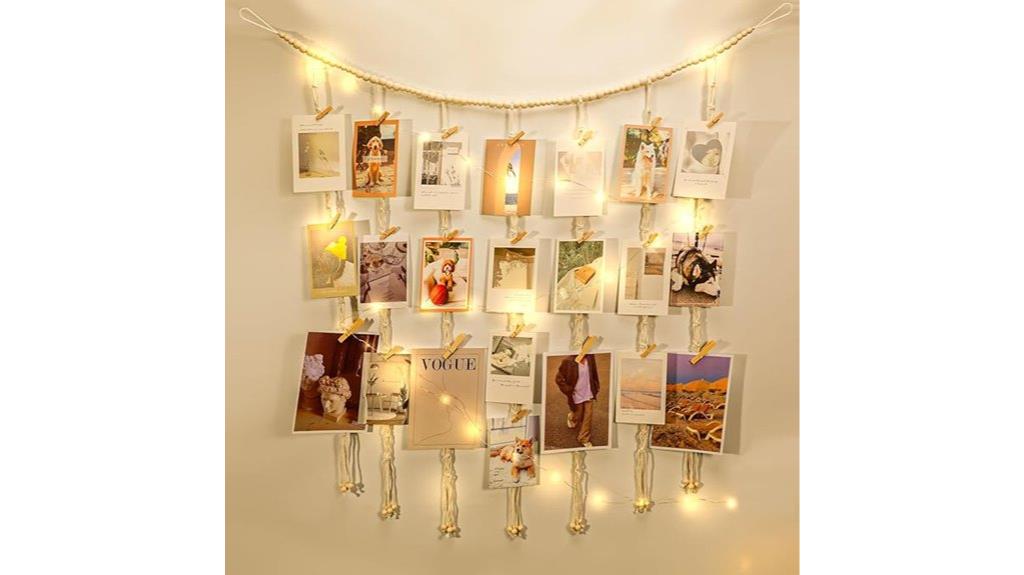 macrame photo wall display