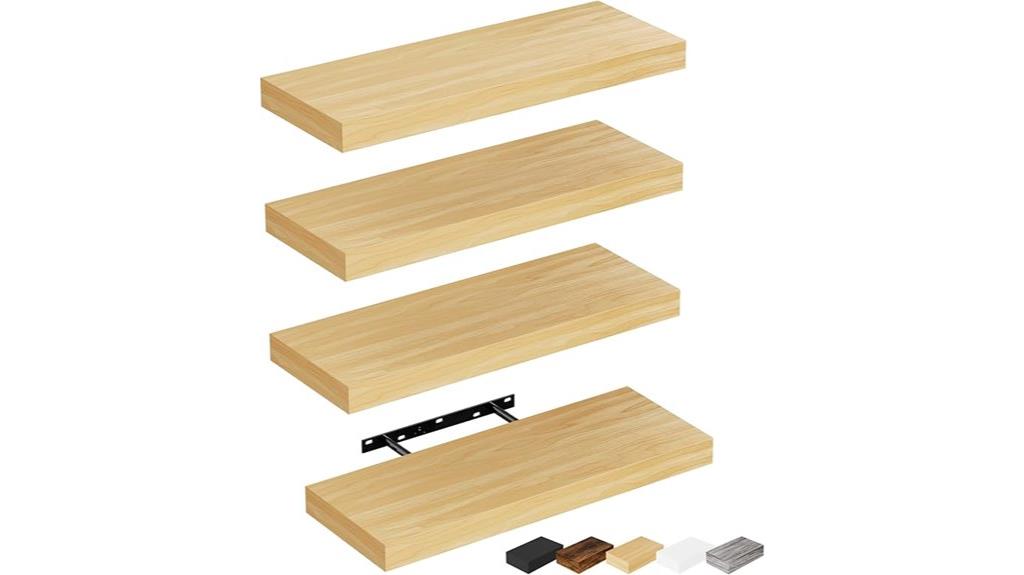maple wood wall shelves