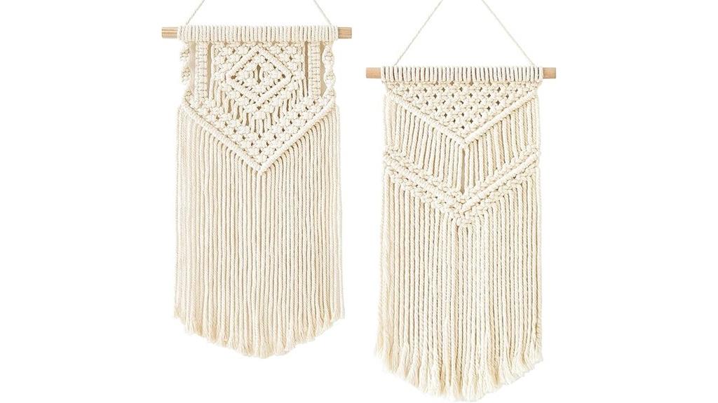 matching macrame wall hangings