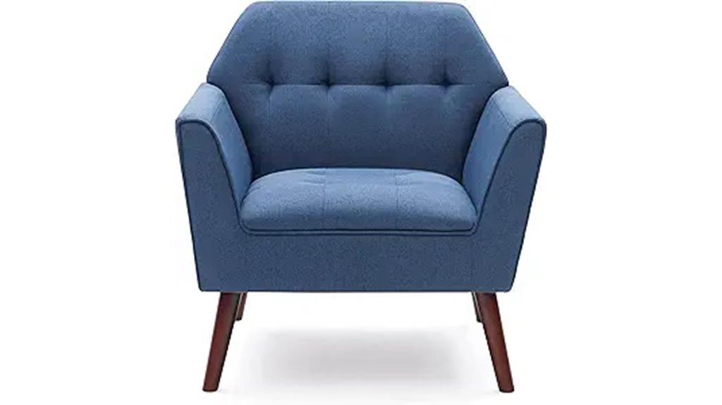 midcentury linen accent chair