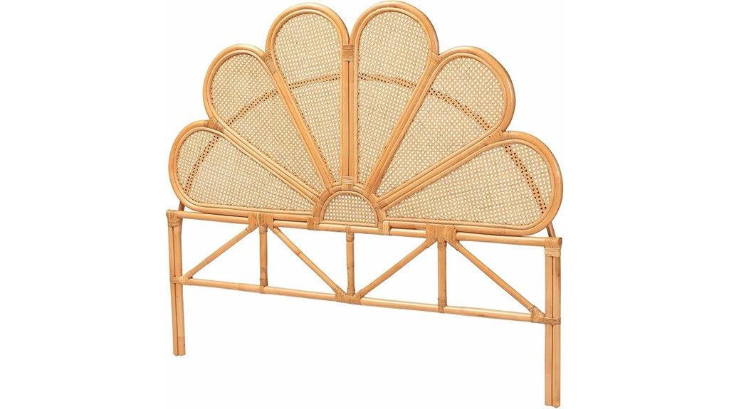 modern bohemian honey rattan headboard