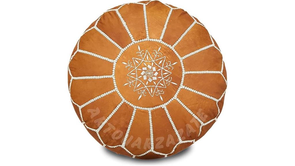 moroccan leather ottoman cover