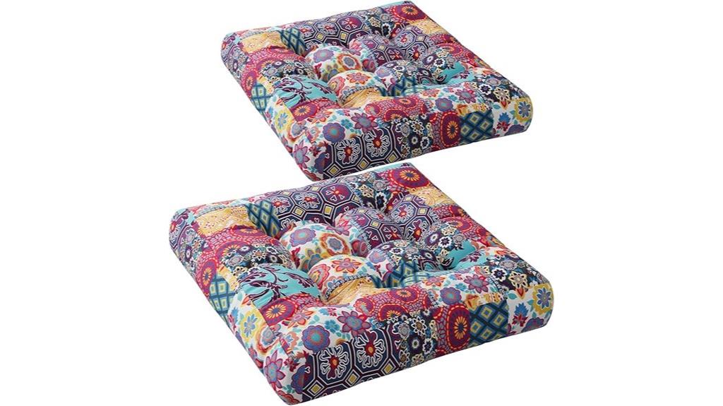 multi patchwork floor cushions