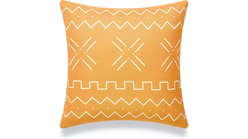 mustard mudcloth pillow cover