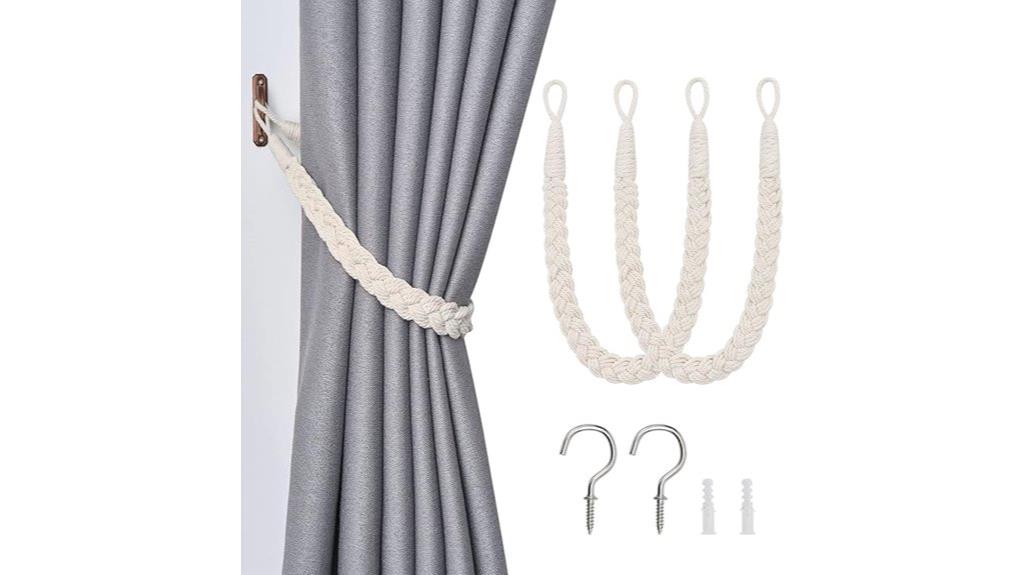 natural cotton rope tiebacks