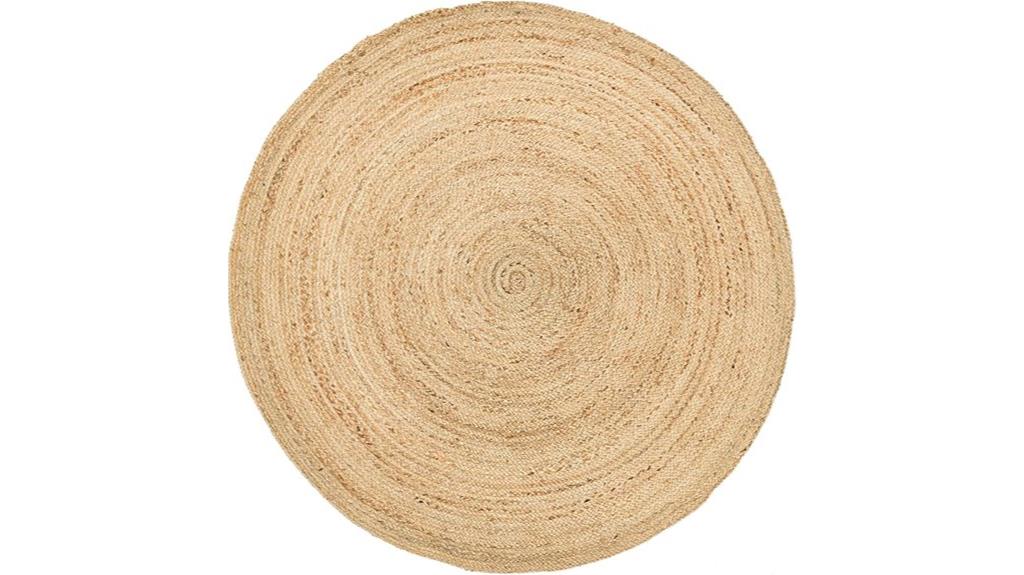 natural round braided rug