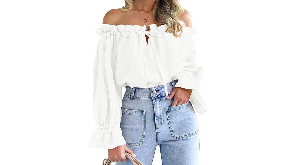off shoulder puff sleeve top